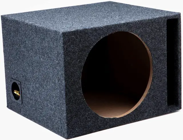 Main image of 12 Inch Ported Subwoofer Box Single Vented Sub Enclosure 5/8" MDF - ASC | Empty speaker housing for your driver, deep bass tuning, fits cars and trucks, durable dense build, easy trunk install