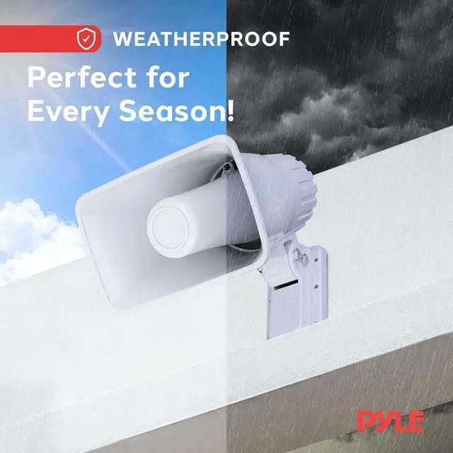 Alt view image 5 of 7 - Indoor / Outdoor PA Horn Speaker - 6" PA Speaker With 8 Ohms Impedance & 50 Watts Peak Power - Mounting Bracket & Hardware Included - White