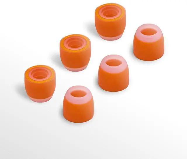Main image of W New Improved Ear Tips Hybrid Design: Soft Memory Foam Core and Outside Silicone. Comfortable Fit & Longer Life - 3 Pairs (Small)