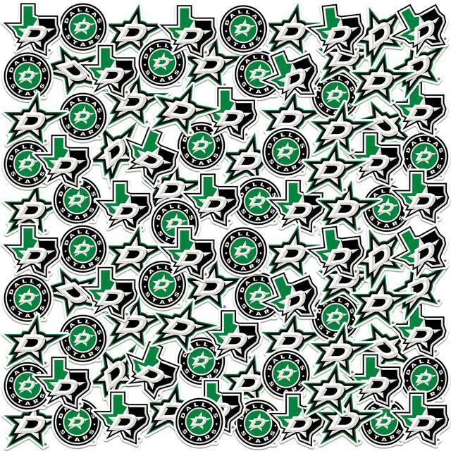 Main image of NHL Dallas Stars Logo Team Logos 100 Vinyl Stickers Waterproof Die-Cut Car