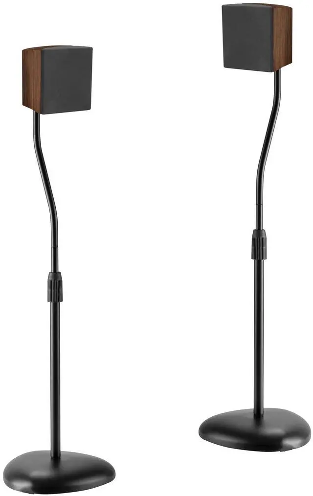 Main image of Universal Speaker Stands, Adjustable Height 30 to 40.8 Inches, Surround Sound Speaker Stands for Satellite and Bookshelf Speakers, Heavy-Duty Construction, Supports 10 lbs Each (1 Pair)
