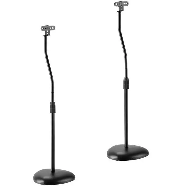 Alt view image 2 of 7 - Universal Speaker Stands, Adjustable Height 30 to 40.8 Inches, Surround Sound Speaker Stands for Satellite and Bookshelf Speakers, Heavy-Duty Construction, Supports 10 lbs Each (1 Pair)