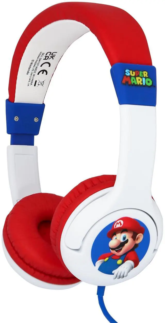 Main image of SM1107 Super Mario Kids Wired Headphones in White