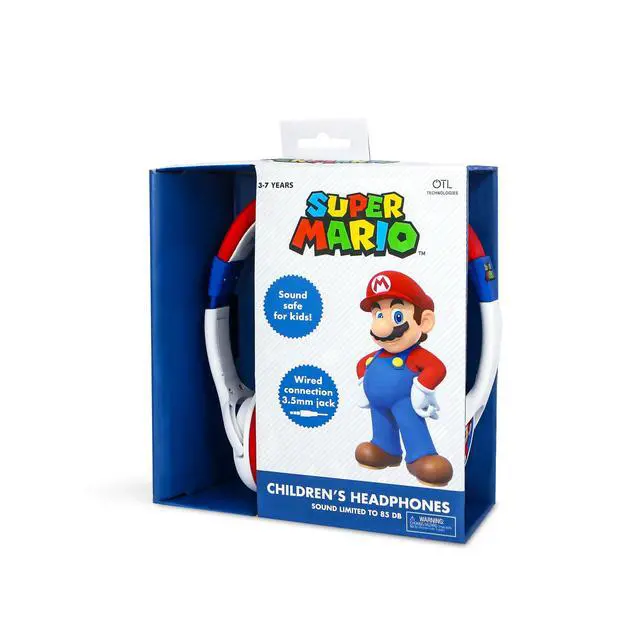 Alt view image 3 of 5 - SM1107 Super Mario Kids Wired Headphones in White