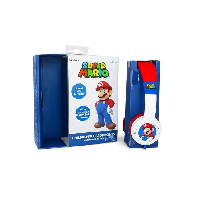 Alt view image 5 of 5 - SM1107 Super Mario Kids Wired Headphones in White