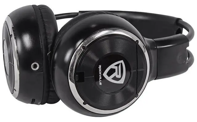 Alt view image 3 of 5 - RFH3 Wireless IR Car Headphones for Any Car Monitor, 2-Pack | Dual A/B Channels, 40mm Mylar Drivers, Foldable, Leatherette Ear Pads, 10m Range, Auto Mute/Power Off, 48h AAA Battery Life