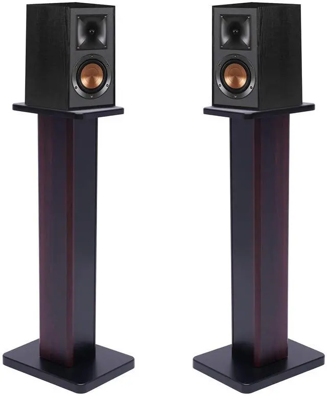 Main image of Universal Speaker Stands Pair for Surround Sound, 28" Floor Speaker Stands Bookshelf Speaker Stand Up to 30LBS for Home Theater (Black Walnut)