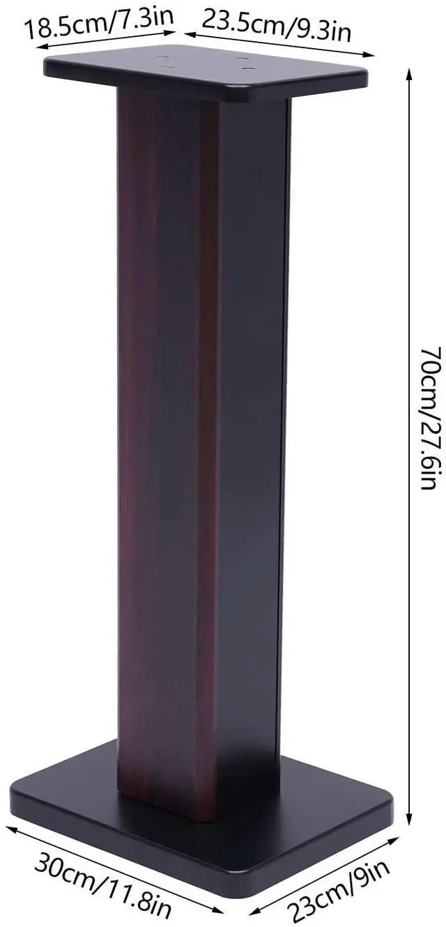 Alt view image 5 of 7 - Universal Speaker Stands Pair for Surround Sound, 28" Floor Speaker Stands Bookshelf Speaker Stand Up to 30LBS for Home Theater (Black Walnut)