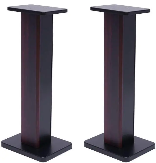 Main image of Universal Floor Speaker Stands 28'' Bookshelf Speaker Stands Pair Heavy Duty Surround Sound Speaker with Sand Filling Tuning Function Studio Monitor Stands for Home Theater (Black Walnut, 28'')