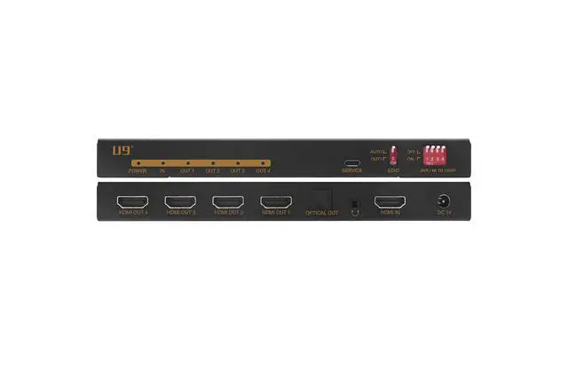 Alt view image 2 of 4 - ViewHD 1 in 4 Out 1x4 Splitter Audio Extractor | HDMI 2.0 HDCP 2.2 4K@60Hz | 4K to 1080P Scaler | HDR Dolby Vision | 3.5mm Jack Optical and HDMI Audio Outputs to HDMI AVR Receiver | Model: UHD1X4SA