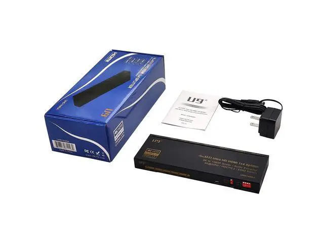 Alt view image 3 of 4 - ViewHD 1 in 4 Out 1x4 Splitter Audio Extractor | HDMI 2.0 HDCP 2.2 4K@60Hz | 4K to 1080P Scaler | HDR Dolby Vision | 3.5mm Jack Optical and HDMI Audio Outputs to HDMI AVR Receiver | Model: UHD1X4SA