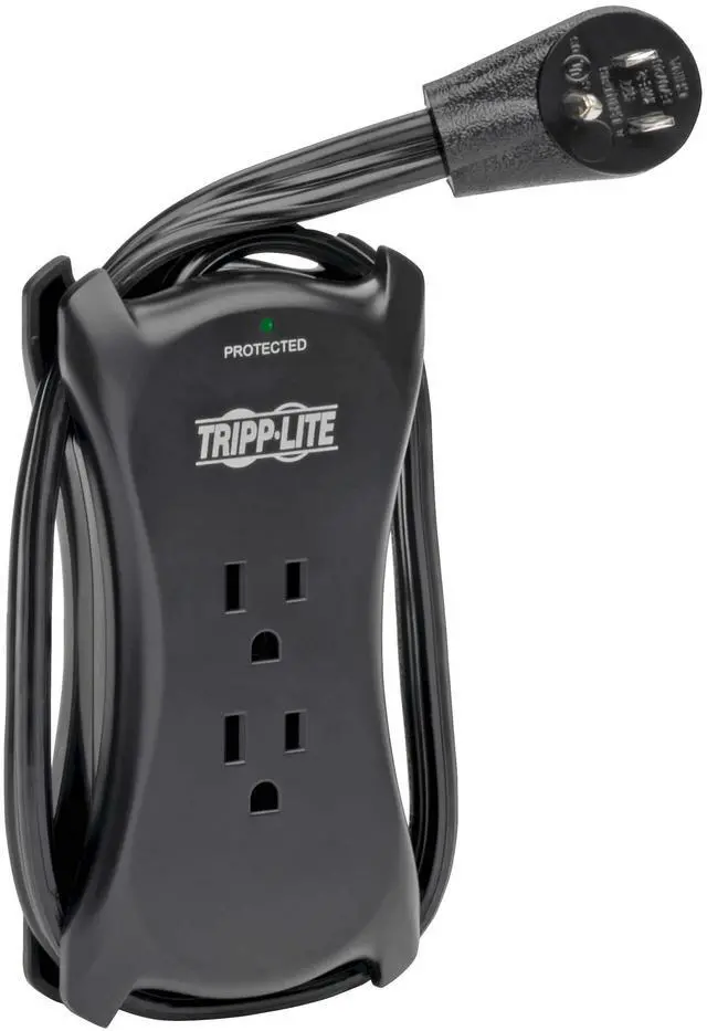 Main image of Eaton TRAVELER3USB Travel Power Strip & USB Charger, Flat Plug, 1050 Joule Surge Protector, 2 USB Ports, 3-Outlets, 18" Cord & Cable Wrap, $25,000 Insurance