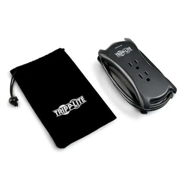 Alt view image 5 of 7 - Eaton TRAVELER3USB Travel Power Strip & USB Charger, Flat Plug, 1050 Joule Surge Protector, 2 USB Ports, 3-Outlets, 18" Cord & Cable Wrap, $25,000 Insurance