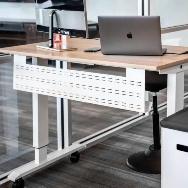 Alt view image 2 of 4 - Stand Up Desk Store Under Desk Cable Management Tray Horizontal Computer Cord Raceway and Modesty Panel (White, 39")