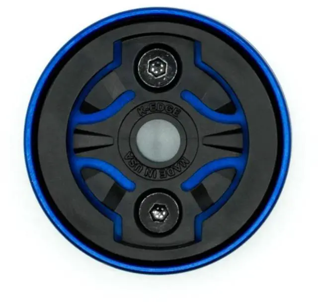Main image of Gravity Top Cap Bicycle Computer Mount, Garmin, Blue | Garmin Gravity Top Cap Mount With CNC Aluminum Construction, Secure Co-Polymer Interface, And Lightweight 18g Design