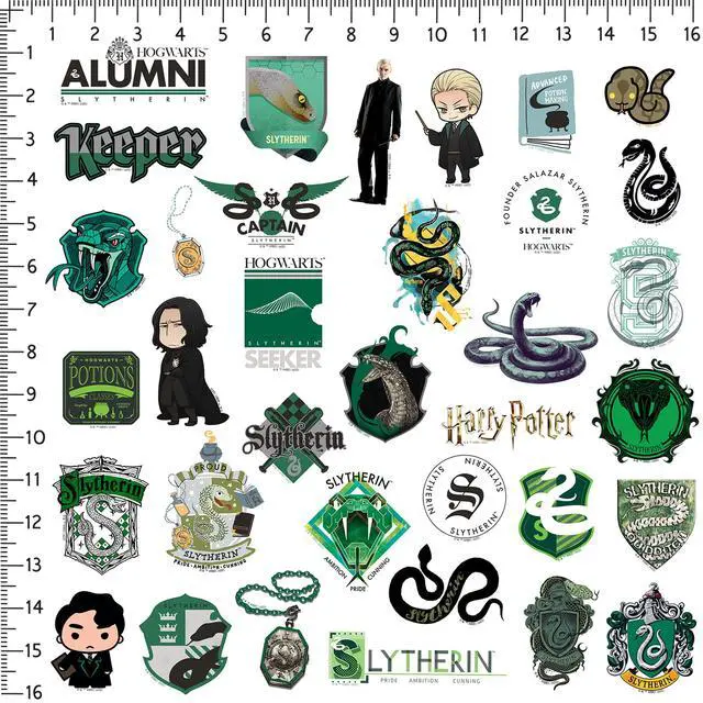 Alt view image 2 of 6 - Harry Potter Slytherin Theme Bundle Set 2 100 Vinyl Stickers Waterproof Car