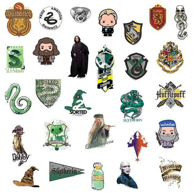 Alt view image 4 of 6 - Harry Potter Slytherin Theme Bundle Set 2 100 Vinyl Stickers Waterproof Car