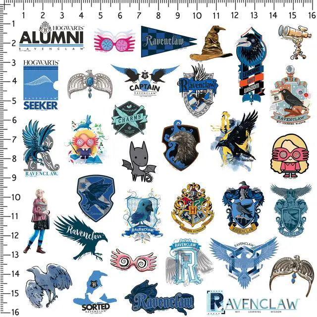 Alt view image 2 of 6 - Harry Potter Ravenclaw Theme Bundle Set 2 100 Vinyl Stickers Waterproof Car