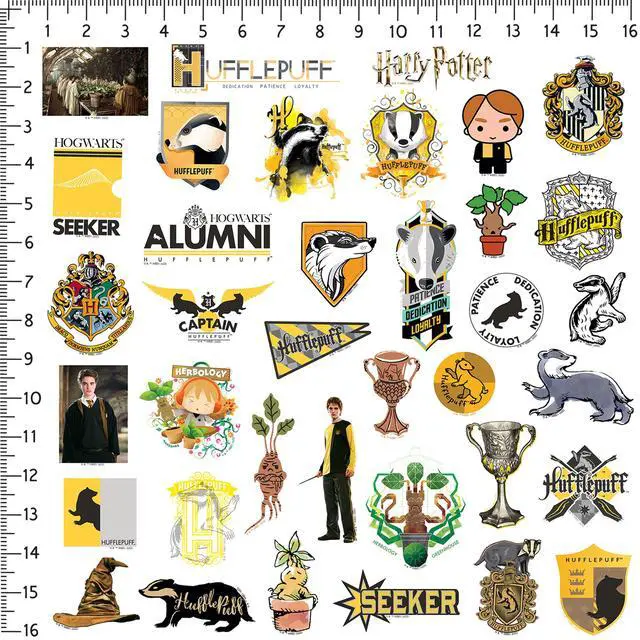 Alt view image 2 of 6 - Harry Potter Hufflepuff Theme Bundle 100 Vinyl Stickers Waterproof Die-Cut