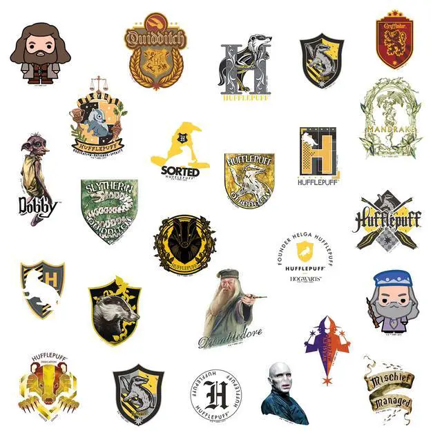 Alt view image 4 of 6 - Harry Potter Hufflepuff Theme Bundle 100 Vinyl Stickers Waterproof Die-Cut