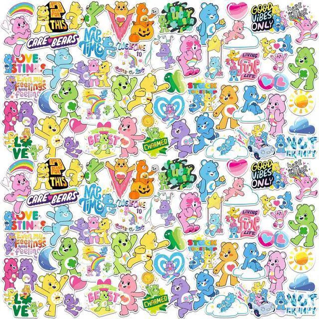 Main image of Care Bears Unlock The Magic Set 2 100 Vinyl Stickers Waterproof Die-Cut