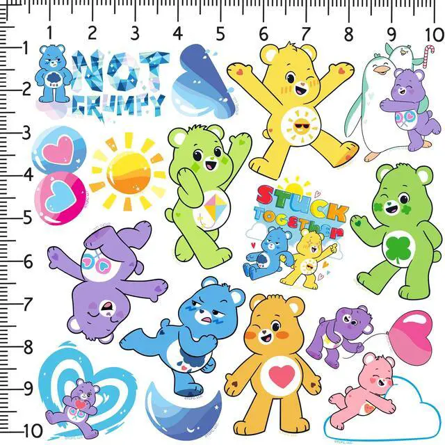 Alt view image 2 of 6 - Care Bears Unlock The Magic Set 2 100 Vinyl Stickers Waterproof Die-Cut