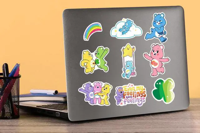 Alt view image 5 of 6 - Care Bears Unlock The Magic Set 2 100 Vinyl Stickers Waterproof Die-Cut