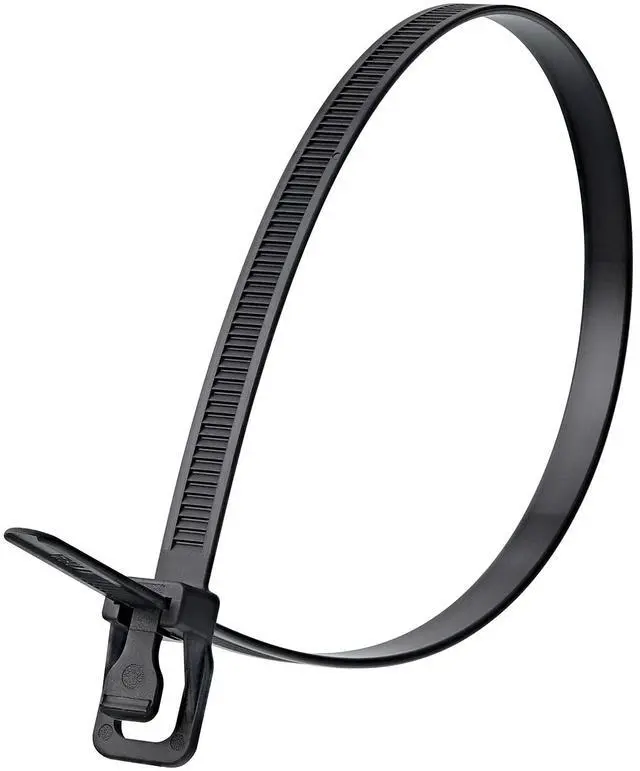 Main image of 32-Inch Black Reusable Releasable Cable Ties 10 Pack, 175 lb Strength, Patented Quick-Release, Ultra-Durable for Heavy-Duty Commercial and Industrial Applications