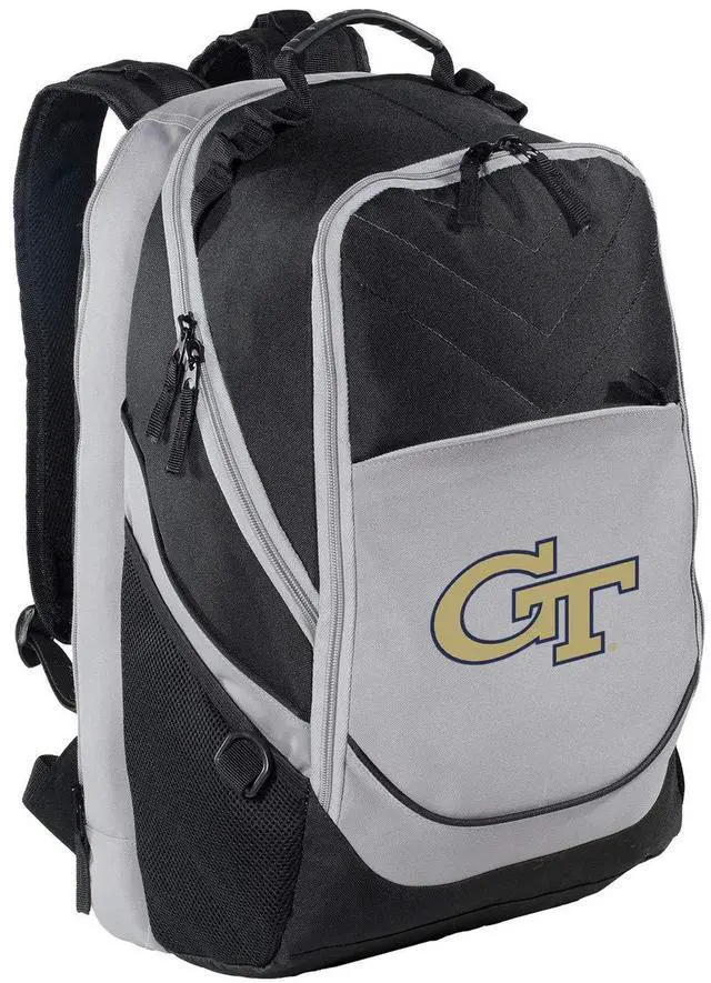 Main image of Georgia Tech Backpack GT Laptop Bag | Yellow Jackets Official Logo, Padded Laptop Compartment, Fits Up to 17" Laptops, 600D Polyester