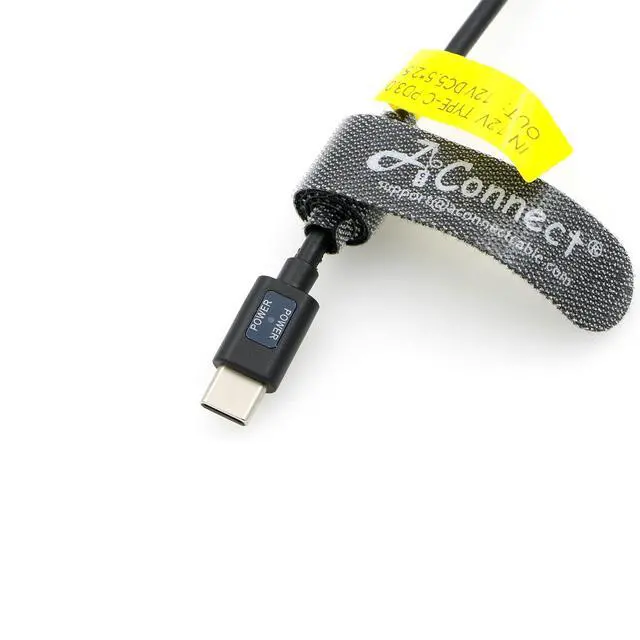 Alt view image 2 of 5 - 12V PD USB C to DC 5.5x2.5mm Male Right Angle Type C Power Cable with Power Indicator for KiPRO LCD Monitors Blackmagic BMCC Camera Video Assist Monitor, 70.8inches/1.8m
