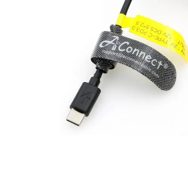 Alt view image 4 of 5 - 12V PD USB C to DC 5.5x2.5mm Male Right Angle Type C Power Cable with Power Indicator for KiPRO LCD Monitors Blackmagic BMCC Camera Video Assist Monitor, 70.8inches/1.8m