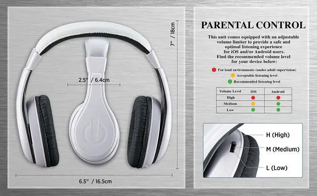 Alt view image 4 of 7 - Kids Headphones, Stereo Sound, 3.5mm Jack Cord, Wired Headphones for Kids, Tangle-Free, Volume Control, Childrens Earphones Over Ear for Travel White