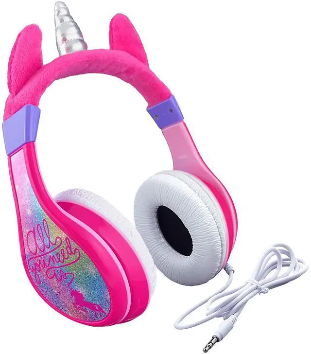 Main image of Unicorn Kids Headphones, Adjustable Headband, Stereo Sound, 3.5Mm Jack, Wired Headphones for Kids, Tangle-Free, Volume Control, Foldable, Childrens Earphones for School, Home, Travel