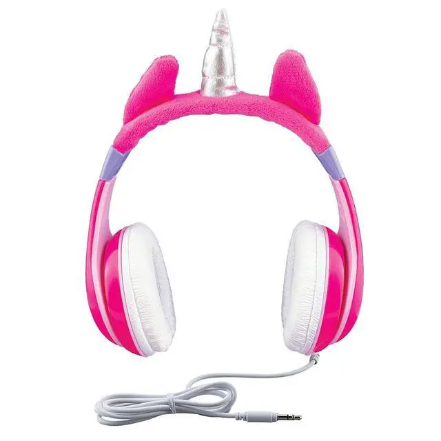 Alt view image 6 of 7 - Unicorn Kids Headphones, Adjustable Headband, Stereo Sound, 3.5Mm Jack, Wired Headphones for Kids, Tangle-Free, Volume Control, Foldable, Childrens Earphones for School, Home, Travel