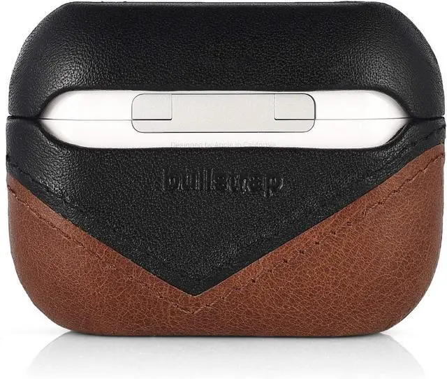 Alt view image 2 of 5 - Premium Leather Case Compatible with Apple AirPods 3, Wireless Charging, Two-Piece Design (Terra)