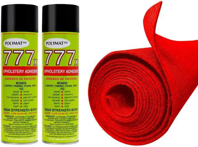 Main image of 12FT x 3.75FT Red Carpet ROLL + 2 CANS of 777 Glue for Speaker woofer Box Backed Carpet