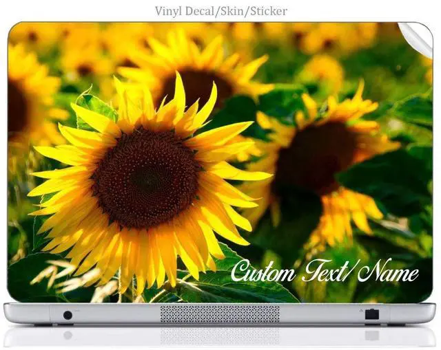 Main image of Custom Personalized Laptop Notebook Skin Sticker Vinyl Decal Cover Art Yellow Sunflower Flower Springtime Summertime (Custom Size)