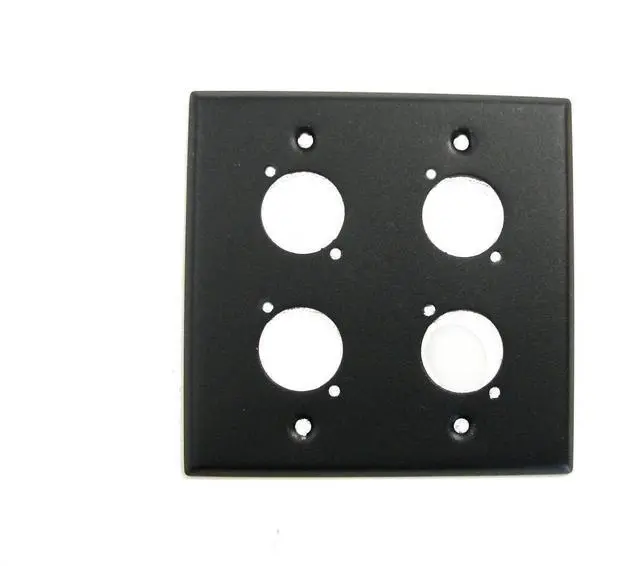 Main image of ProCraft SS 2 Gang Black Pre-Punched for Four D Series XLR's DPU-4X-BK