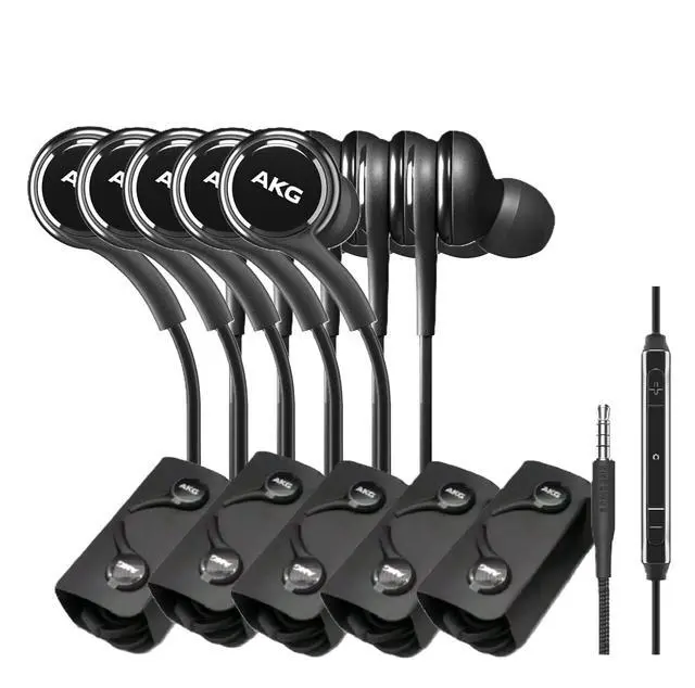 Alt view image 7 of 7 - Wired Earbuds 5-Pack Galaxy, AKG Tuned in-Ear Headphones with Mic, Tangle-Free Cable & Ear Gels, 3.5mm Jack, Bulk Packaging in Black