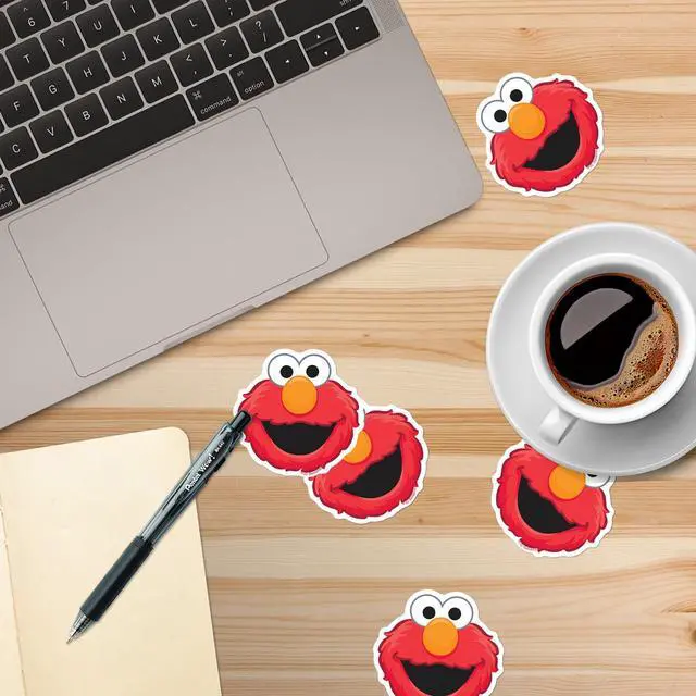 Alt view image 5 of 6 - Sesame Street Elmo Face 200 Vinyl Stickers Waterproof Die-Cut Decals Laptop