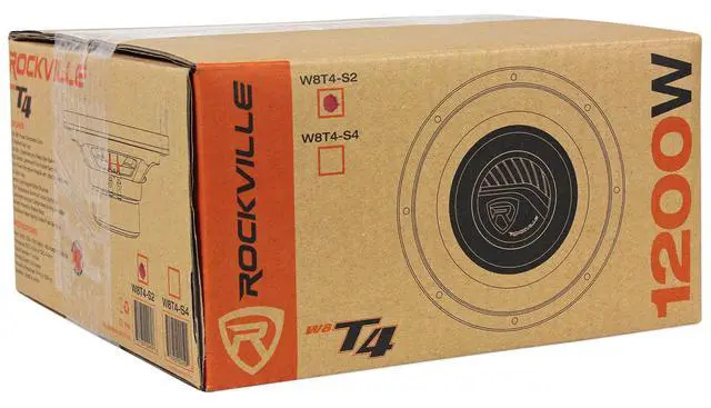 Alt view image 6 of 6 - W8T4-S2 8" SVC 2-Ohm Slim Car Subwoofer, 1000W Peak/250W, 2-Pack | CEA-2031 Compliant, 1.5" Voice Coil, 33oz Magnet, Butyl Surround, Steel Basket, Nickel Terminals, 2.5" Depth, 39Hz-500Hz, RMS