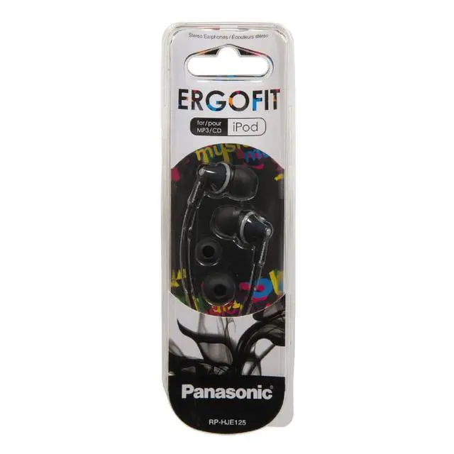 Alt view image 2 of 2 - RP-HJE125-K HJE125 ErgoFit in-Ear Earbuds (Black)