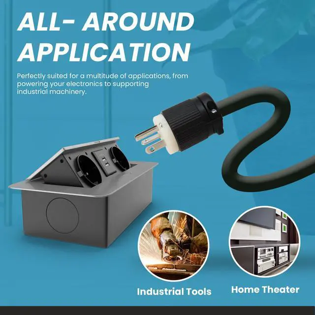 Alt view image 5 of 7 - IronBox Electric NEMA 5-20 Plug to C13 Connector Power Cords, 15A, 125V, 14/3 SJT Jacket - Power Supply Replacement Cable - UL Listed Heavy Duty Cord for Computer, PDU, Monitor & More (3Ft, Build)