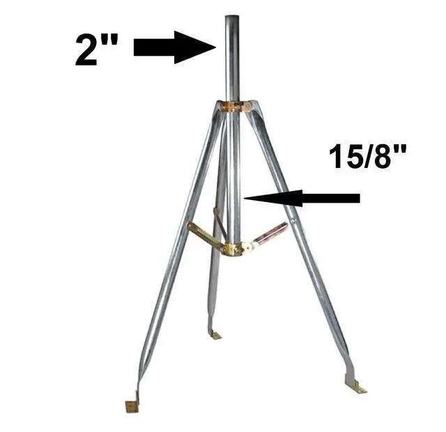 Alt view image 2 of 2 - Satellite Tripod for Directv or Dish Network 2" & 1 5/8" OD Satellite Mount work on FTA as well