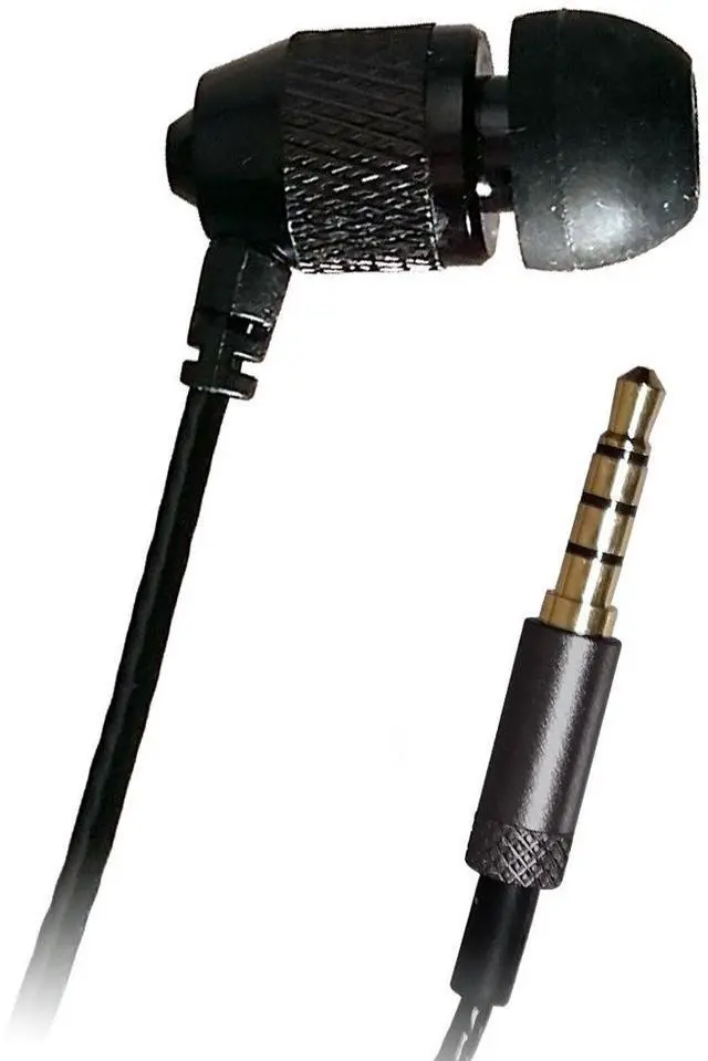 Main image of Short Buds 15" Cord Single in-Ear Stereo-to-Mono Earbud for Clip-on Music Players, Reinforced Cord
