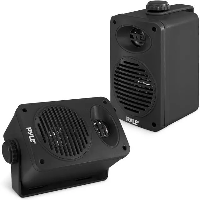 Main image of Indoor Outdoor Speakers Pair - 200 Watt Dual Waterproof 3.5 2-Way Full Range Speaker System w/ 1/2 High Compliance Polymer Tweeter - in-Home, Boat, Marine, Deck, Patio, Poolside (Black)
