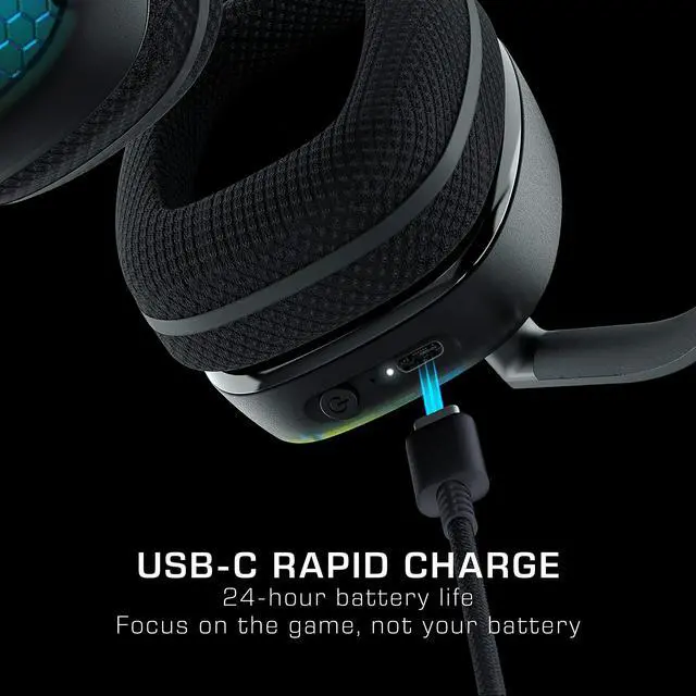 Alt view image 6 of 7 - Syn Pro Air - Wireless 3D Audio Surround Sound Lightweight PC Gaming Headset with AIMO RGB Lighting and All-day Battery Life - Black