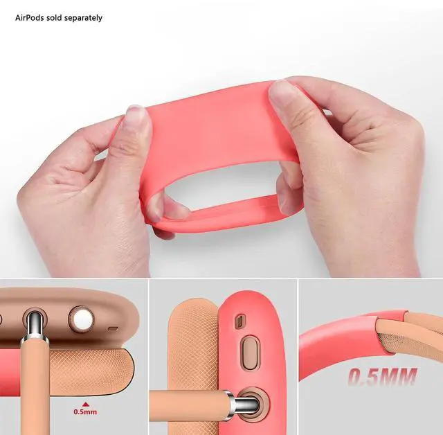 Alt view image 7 of 7 - SaharaCase - Silicone Combo Kit Case for AirPods Max Headphones, Orange, (HP00186)