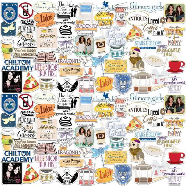 Main image of Gilmore Girls 150ct Vinyl L Deluxe Stickers, Skateboard, Indoor/Outdoor