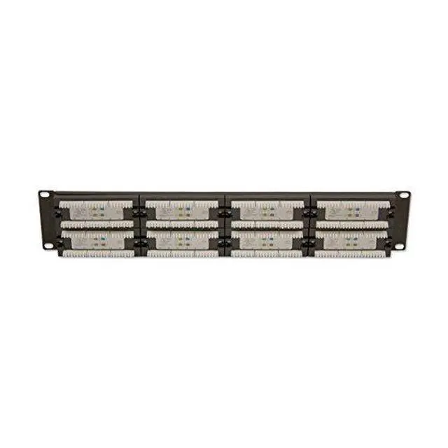 Alt view image 3 of 3 - 48-Port Cat5E UTP Unshielded Patch Panel for 19-Inch Wallmount Or Rackmount Ethernet Network 2U Black
